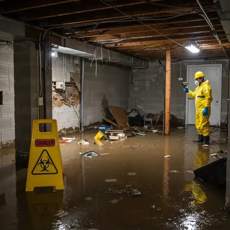 Flooded Basement Electrical Hazard in Weaverville, CA Property