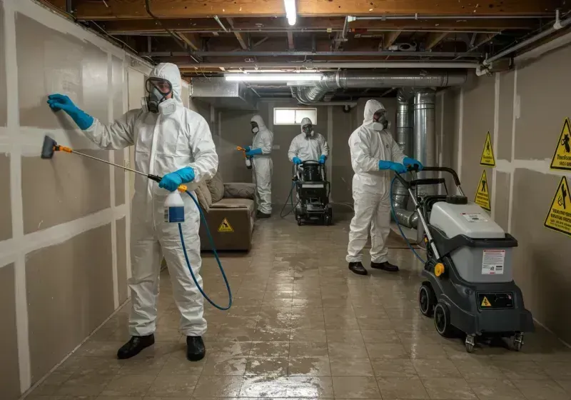 Basement Moisture Removal and Structural Drying process in Weaverville, CA